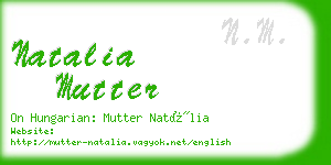 natalia mutter business card